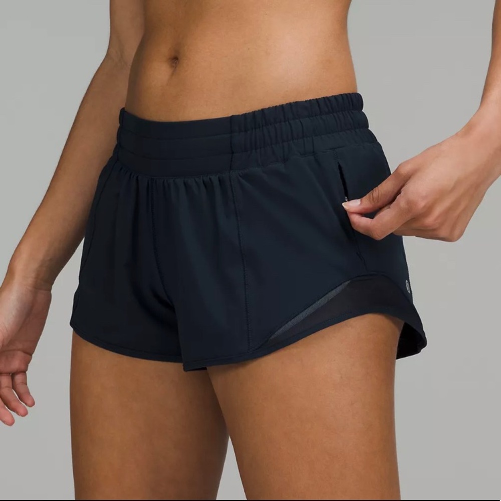 Navy blue lululemon hottie hot shorts
